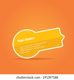 vector abstract orange paper banner or speech bubble on stylish orange background