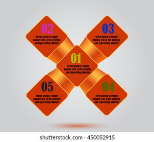 Vector abstract orange squares background business infographic