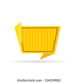 vector abstract orange stripped paper origami speech bubble. Vector orange stripped abstract background for website or cover design.