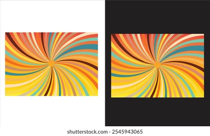 Vector Abstract orange sun rays and sunburst backdrop background, Sunburst or sun burst retro background. Ray stripes, Sunrise or sunset retro design.