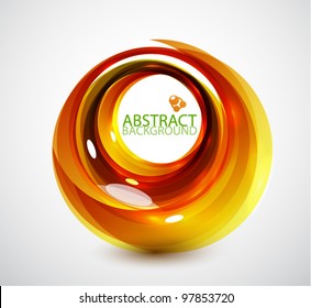 Fondo de onda giratoria anaranjada abstracta vectorial