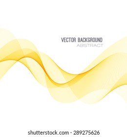 Vector abstract orange transparent wave background. Template brochure