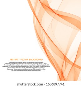 Vector abstract orange wave background for brochure design