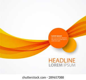 Vector abstract orange wave background for brochure design