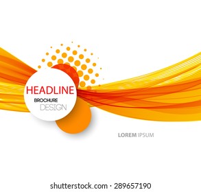 Vector abstract orange wave background for design