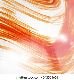 Onda anaranjada abstracta vectorial. Plantilla de diseño de pancartas, volantes o logotipos. 
