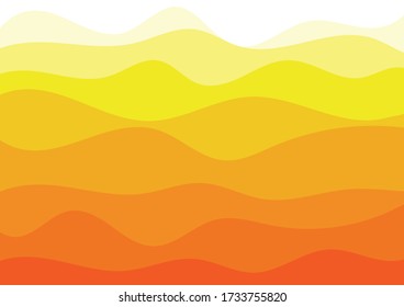 Vector: Resumen de la capa de onda naranja y amarilla sobre fondo blanco