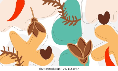 Vector abstract organic background colorful with elements