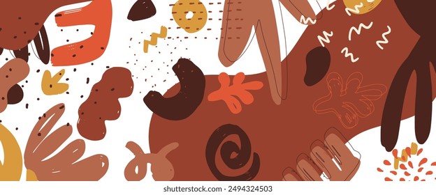 Vector abstract organic banner colorful with elements