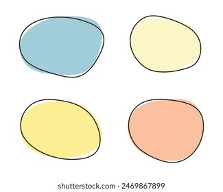 Vector Abstract Organic Blob Shapes With Outline