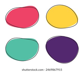 Vector Abstract Organic Blob Shapes With Outline