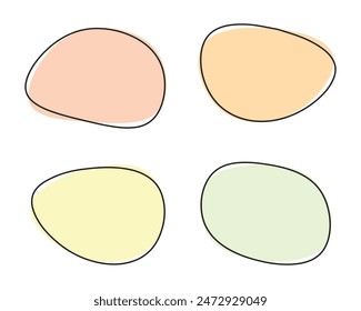 Vector Abstract Organic Blob Shapes With Outline