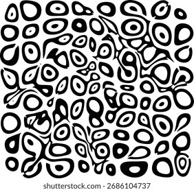 Vector abstract organic circle ornament inspired by Jogja batik style, experimental decorative seamless pattern design
