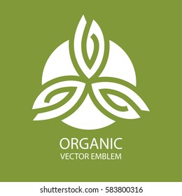 Vector abstract organic emblem, outline monogram, flower symbol
