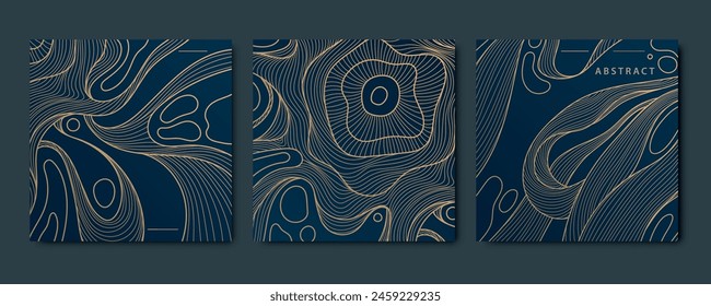 Vector abstract organic pattern, golden marble line bubble liquid design. Curve premium posters, wave chemistry, biology bacteria, splash illustration. Cover, card, flyer