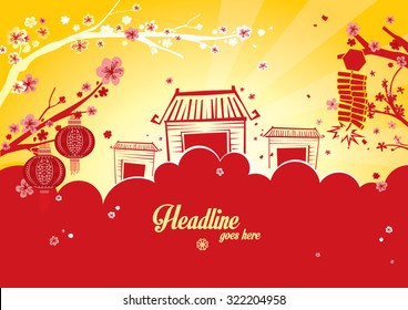 Vector of abstract oriental background