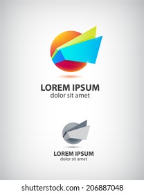 vector abstract origami icon, logo for company isolated