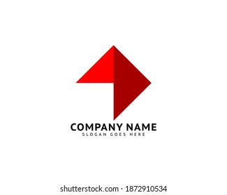 Vector abstract origami illustration icon logo template