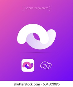 Vector abstract origami logo. Material design style