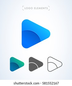 Vector abstract origami play button logo. Can be used as an app icon and company corporate identity.