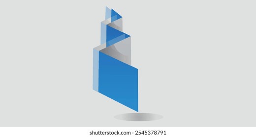 vector abstract origami, ribbon building logo isolated