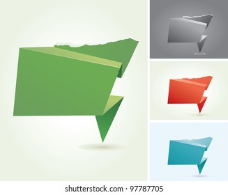 vector abstract origami speech clouds