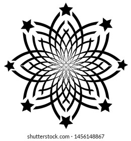 Vector abstract ornament black on a white background .Eastern pattern.