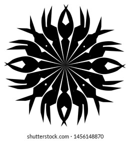Vector abstract ornament black on a white background .Eastern pattern.