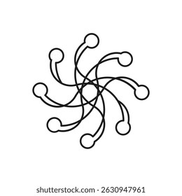 Un Vector de adornos abstractos, elementos decorativos y diseños florales sobre un fondo blanco.
