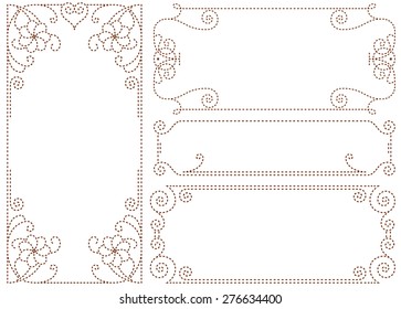 Vector abstract ornament labels on different versions for decoration and design