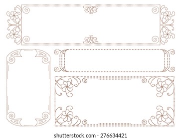 Vector abstract ornament labels on different versions for decoration and design