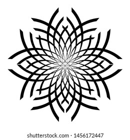 Vector abstract ornament pattern of stars black on a white background.