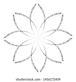 Vector abstract ornament pattern of stars black on a white background.