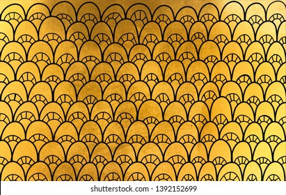 Vector abstract ornamental background with the golden textures