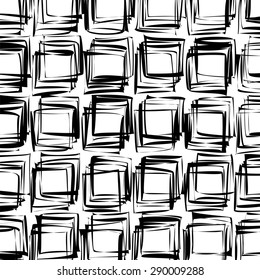 Vector Abstract Ornamental Black White Pattern. Abstract Grunge Background