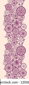 Vector abstract ornamental circles vertical seamless pattern ornament background with many hand drawn ornamental oval shapes