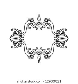 Vector abstract ornamental decorative frame, hand drawn