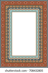 Vector abstract ornamental ethnic frame