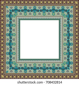 Vector abstract ornamental ethnic frame