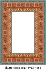 Vector abstract ornamental ethnic vertical frame