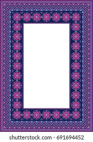 Vector abstract ornamental ethnic vertical frame