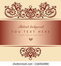 Vector abstract ornamental nature card design. Ethnic border