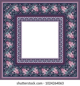 Vector abstract ornamental nature ethnic vintage frame