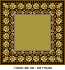 Vector abstract ornamental nature ethnic color frame