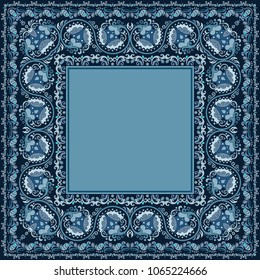 Vector abstract ornamental nature ethnic color frame