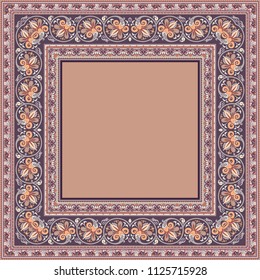 Vector abstract ornamental nature ethnic color frame