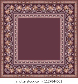 Vector abstract ornamental nature ethnic color border