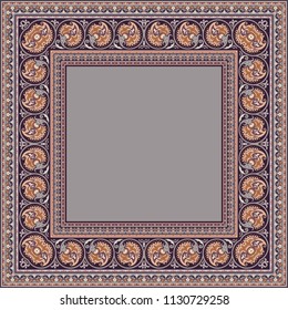 Vector abstract ornamental nature ethnic color border