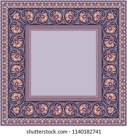 Vector abstract ornamental nature ethnic color border