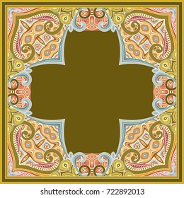 Vector abstract ornamental nature ethnic frame